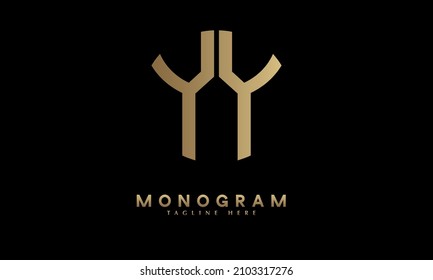 Alphabet YY or YY illustration monogram vector logo template in round shape