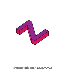 alphabet Z, 3D colored isometric icon. Element of 3d words and symbols icon for mobile concept and web apps. Isometric alphabet Z, 3D icon can be used for web and mobile