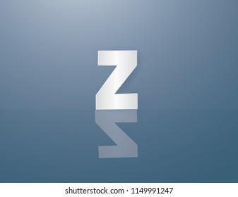 Alphabet Z Calligraphy Sample Styles paper on blue background.Vector craft and illustration style