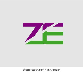 Alphabet Z and E letter logo. Vector illustration
