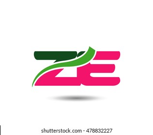 Alphabet Z and E letter logo. Vector illustration
