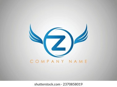 Alphabet Z falcon logo in modern and simple Eagle  
