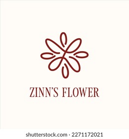 alphabet Z forms a flower in one continuous line style
