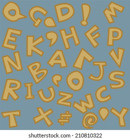 Alphabet A to Z free hand preschool style for design background