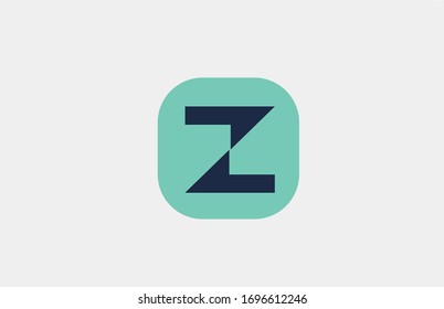 alphabet Z green square icon letter logo design for business and company