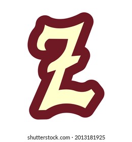 Alphabet Z für Jacket Emblem Creme und Maroon Color