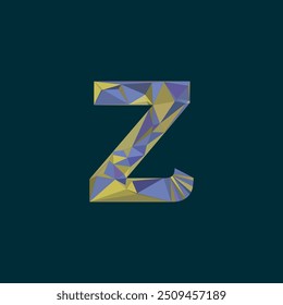 Alphabet Z logo, 3d bold capital alphabet letter logo design, triangle, glass texture effect, jungle forest color