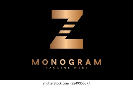 Plantilla de logotipo del vector del mograma abstracto con el logotipo de la letra Z