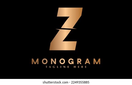 Alphabet Z Logo abstract mogram vector logo template