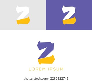 Plantilla de vectores con logotipo "Z" de alfabeto con forma abstracta