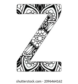 Alphabet z Mandala coloring book for kids