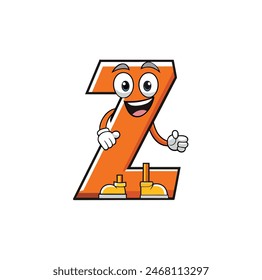 Alphabet Z Mascot Cartoon Letter Z Mascot T Shirt Design For Print On Demand