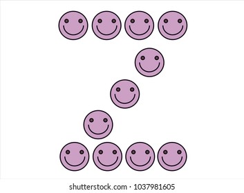 alphabet "Z" is smile vector and font.