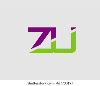 Alphabet Z and U letter logo. Vector illustration
