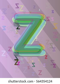 Alphabet Z vector background