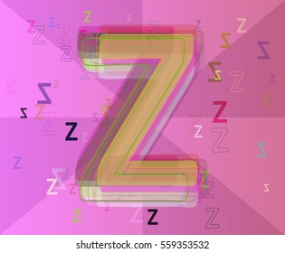 Alphabet Z vector template
