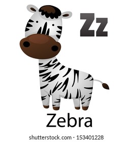 Alphabet Z with zebra.
