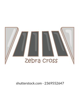 Alphabet Z For Zebra Cross Vocabulary School Lesson Cartoon Illustration vector Clipart Sticker