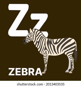 Alphabet Z Z Zebra Vector Illustration Stock Vector (Royalty Free ...