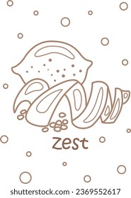 Alphabet Z For Zest Vocabulary School Lesson Cartoon Coloring Pages for Kids and Adult