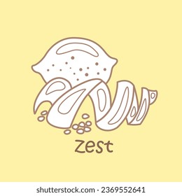 Alphabet Z For Zest Vocabulary School Lesson Cartoon Digital Stamp Outline