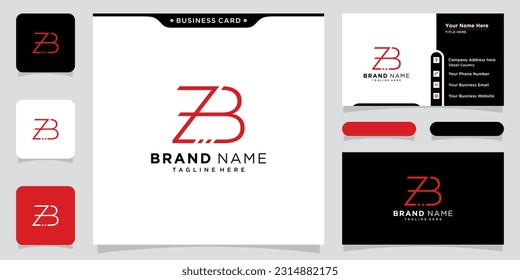 Alphabet ZB illustration monogram vector logo template
