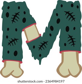 an alphabet with a zombie bone theme