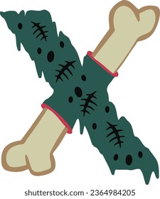 an alphabet with a zombie bone theme