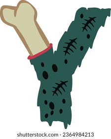 an alphabet with a zombie bone theme