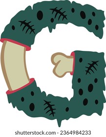 an alphabet with a zombie bone theme