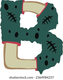 an alphabet with a zombie bone theme