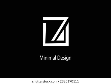 Alphabet ZU, ZU Monogram, Art Line, Vector Logo Design, Initial Logo, 