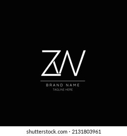 Alphabet ZW initial letter icon logo
