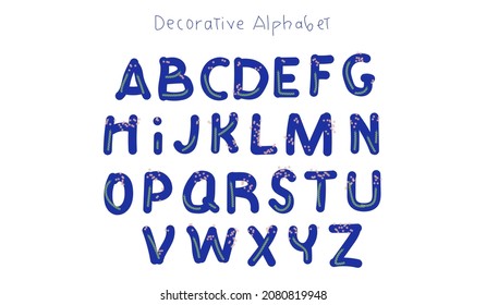 alphabet.decorative vector set of hand-written letters with a pattern for your business.isolated on a white background. EPS-10