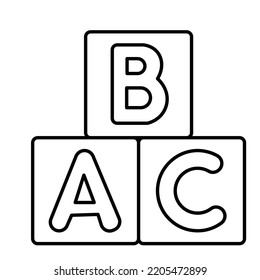 Alphabetic blocks Outline Vector Icon which can easily modify or edit

