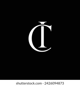 Alphabetic CI letter monograms with black and white vector eps logo