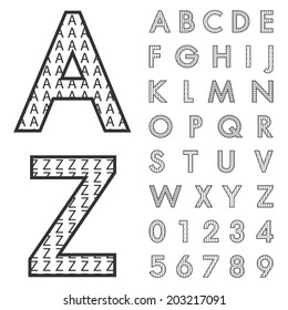 alphabetic fonts and numbers