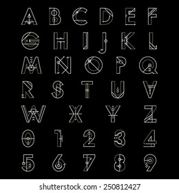 alphabetic fonts and numbers