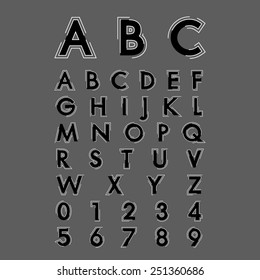 alphabetic fonts and numbers