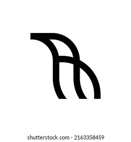 icono de forma geométrica alfabética ilustración mínima de logotipo plano negro diseño artístico simple creativo 