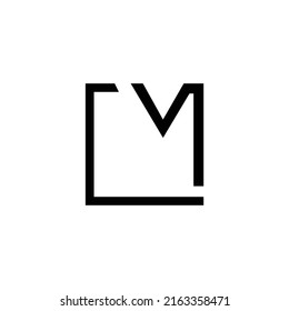 icono de forma geométrica alfabética ilustración mínima de logotipo plano negro diseño artístico simple creativo 