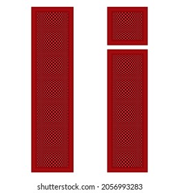 Letras Alfabéticas Mayúsculas Y Minúsculas De I Con Ilustración De Vector De Patrón Cuadrado. Letra roja I mayúscula Y minúscula aislada en fondo blanco