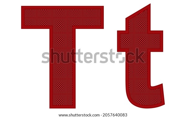 Alphabetic Uppercase Lowercase Letters T Square Stock Vector (Royalty ...