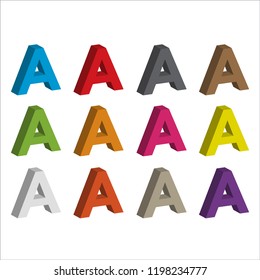ALPHABETICAL 3D FONT ABC FOR LOGO ICON