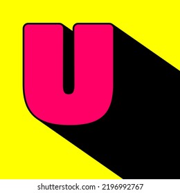 Alphabetical, Aphabet Letter Icon with Long Shadow in Flat Design