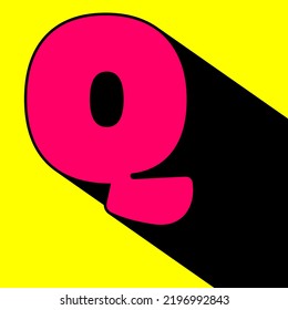 Alphabetical, Aphabet Letter Icon with Long Shadow in Flat Design