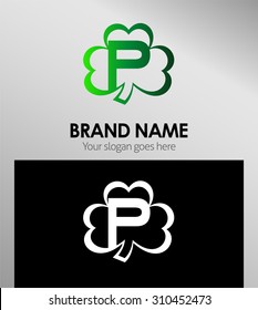 Alphabetical Clover Logo Design Concepts. Letter P
