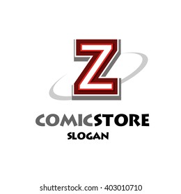 Alphabetical comic logo design on white background of Z