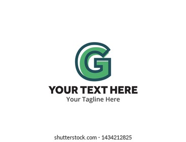 alphabetical g letter logo creative design in cartoon style with color