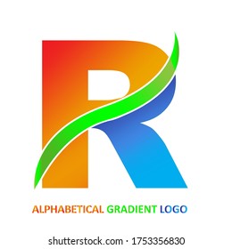 Alphabetical gradient logo R